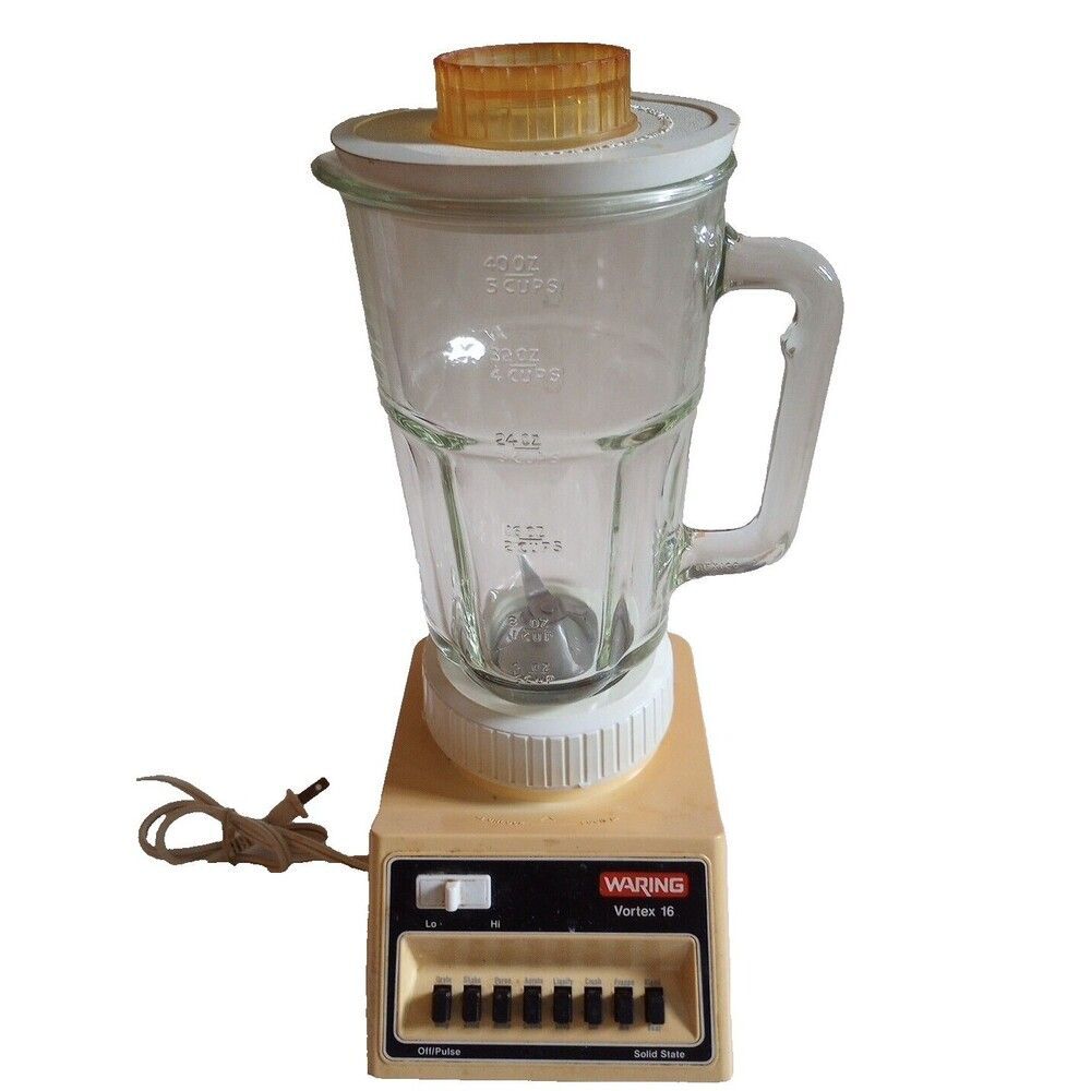 Vintage Waring Vortex 16 Blender 8 Speed Harvest Gold Mid Century MCM 5 Cup